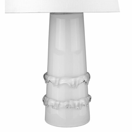 Homeroots 28.5 x 17 x 17 in. Trend Home 1-Light White Table Lamp 399174